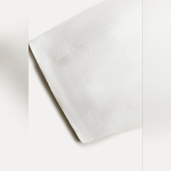 NWT ZARA WOMAN COLLECTION Cropped blazer made withโ25% linen WHITE - Picture 11 of 16